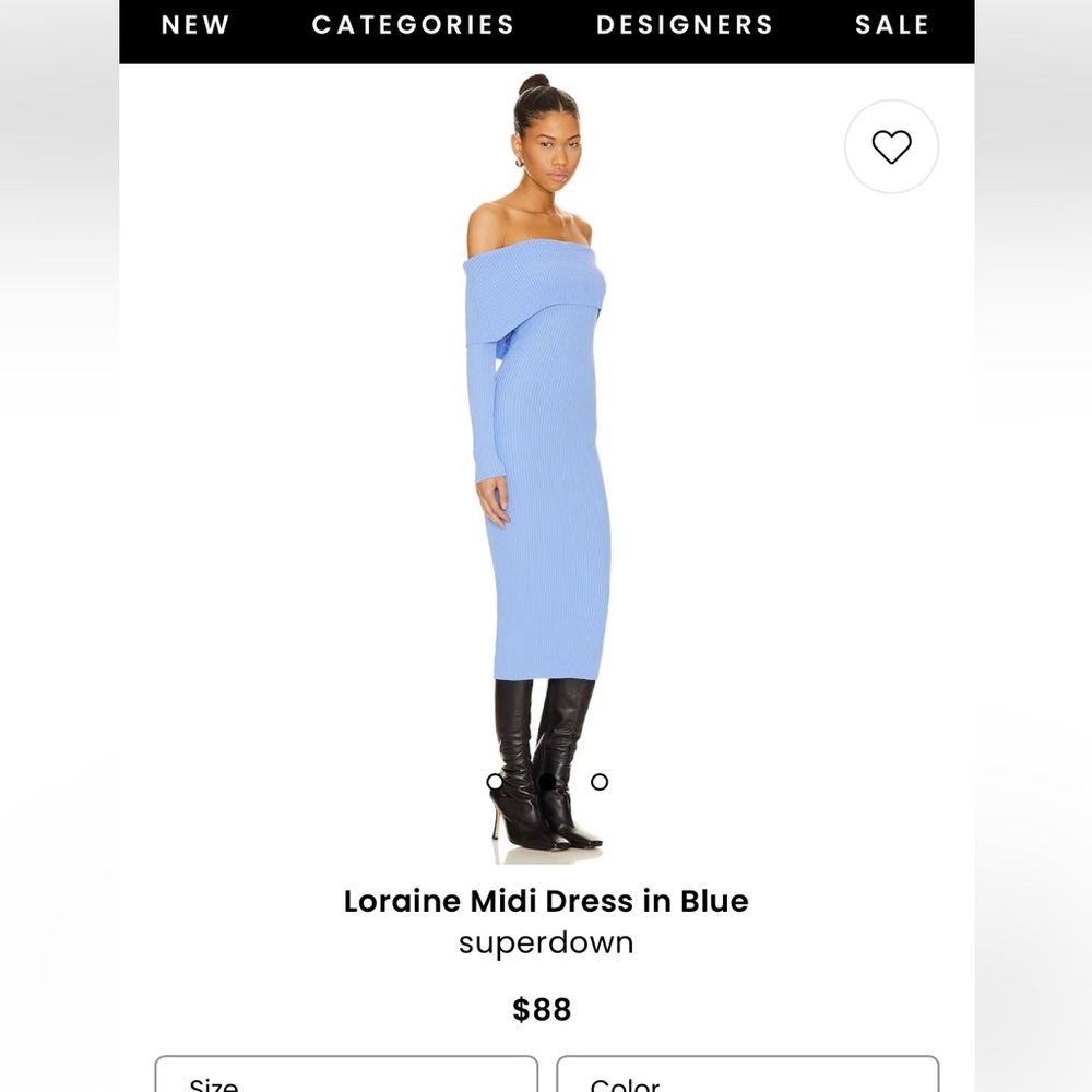 superdown - Lorraine Midi Dress in Blue - Size Large